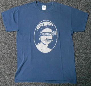 Sex Pistols,  God Save The Queen T - Shirt,  Navy - Size Medium
