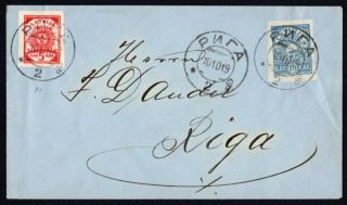 Latvia Russia 1919 Letter With Stamps To Riga 10.  10.  19