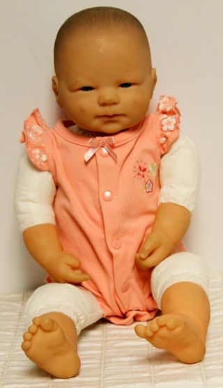 19 " Berenguer Cuddly Chubby Cloth Vinyl Baby Doll Blue Eyes Sleepy Happy