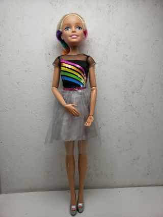 Barbie 28 " Rainbow Sparkle Best Fashion Friend Doll - Blonde Hair.