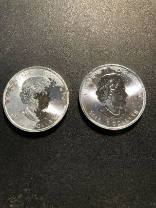 1 Oz.  999 Silver 2016 Superman Canada Maple Leaf - Two Coins - Fine Silver
