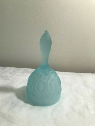 Vintage Le Smith Moon And Star Light Blue Frosted Hand Bell