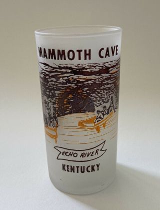 Vintage Souvenir Frosted State Glass Mammoth Cave Kentucky Echo River