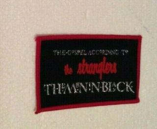 The Stranglers The Men In Black Vintage 1980s Sew - On Patch - Red Border