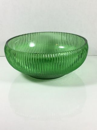 Vintage E.  O Brody Co.  Green Ribbed Depression Glass Bowl Cleveland Oh.  U.  S.  A.