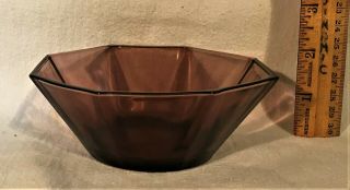 Vintage Hazel Atlas Moroccan Amethyst Depression Glass Berry Bowl 4.  75 " Octagon