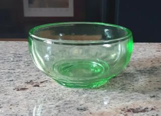 Vintage Green Uranium Depression Glass Bowl