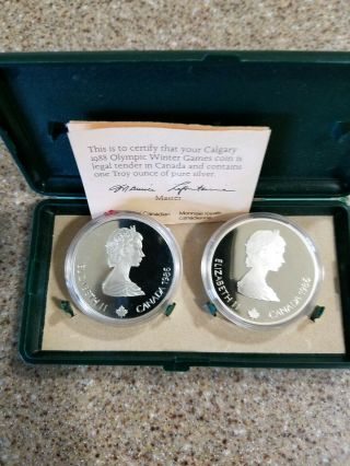 1988 Calgary Olympic Silver $20 Coin Set.  Each coin 1oz silver 2