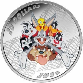 2015 Canada $20 1oz.  9999 Pure Fine Silver Coin Looney Tunes™: Merrie Melodies