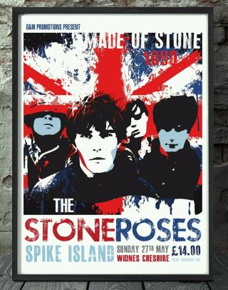 The Stone Roses Poster.  Celebrating Famous Venues And Gigs.  Specially Created.