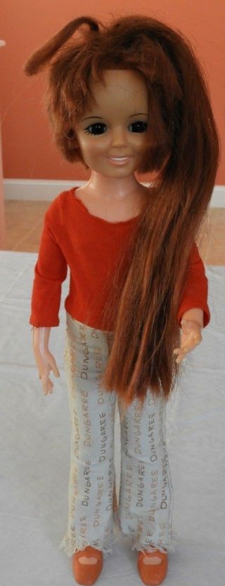 Vtg 1969 Ideal Crissy Chrissy Doll Growing Hair Org Dungaree Outfit