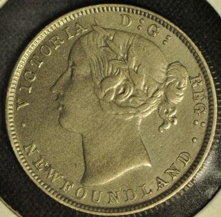 Canada - Newfoundland - 1865 20 Cent - Slight Bend - Buyers Grade - 2