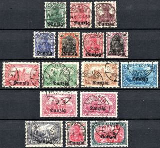 Germany - Danzig 1920 German Stamps Opted - Full Set -