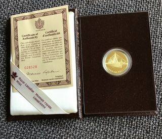 1991 Canada $100 Dollars Gold Coin,  Empress Of India,  1/4 Troy Oz.  In Case &