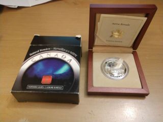 Canada 2004 $20 Natural Wonders Northern Lights Silver Coin 12822