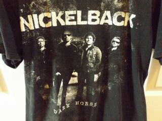 Nickelback Dark Horse 2010 Tour Concert Dates T Shirt Size L