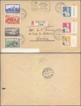 Switzerland 1944 - Registered Cover - Olympics D58