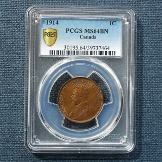 Canada 1914 Large Cent Pcgs Ms 64 Bn Gem Key Date