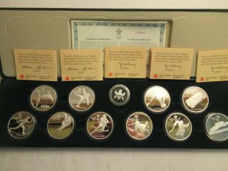 1988 Canada Calgary Winter Olympic Sterling Silver Proof Set,  10 Coins