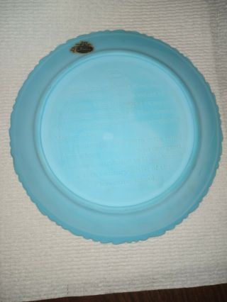 FENTON ART GLASS BLUE SATIN COLLECTOR PLATE MOTHERS DAY Madonna & Child 3