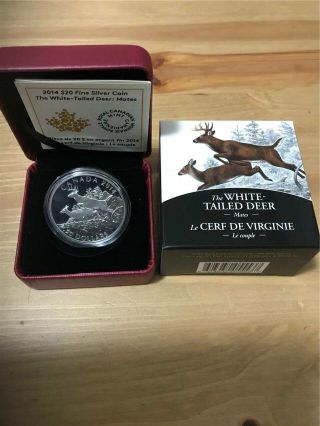 Canada 2014 $20 1 Oz.  9999 Fine Silver The White - Tailed Deer: Mates Proof