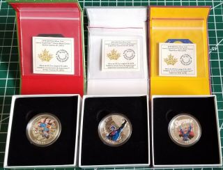 2015 Canada Fine Silver 3 - Coin Proof Set - Iconic Superman™ Comic Book Covers