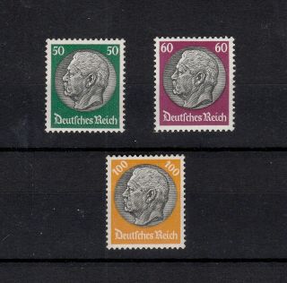 Germany Deutsches Reich 1933 High Value Hindenburg Stamps Mi.  492,  493,  495 Mnh