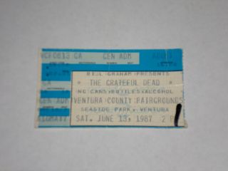 Grateful Dead Ticket Stub - 1987 - Jerry Garcia - Ventura County Fairgrounds - Ca