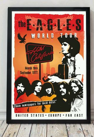 The Eagles Poster.  Celebrating Famous Venues And Gigs.  Specially Created.