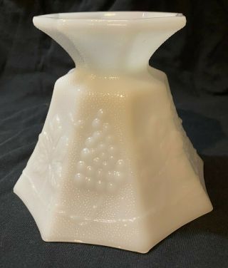 Vintage White Milk Glass Pedestal Fruit Bowl Octagon 6 