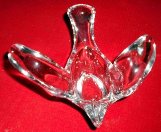 Vintage Princess House French Crystal Clear Glass Bird In Flight Dish
