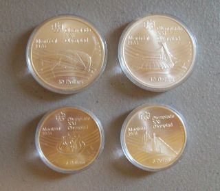 Set of Four (4) 1976 Canadian.  925 Sterling Silver Olympic Coins Uncirculated 3