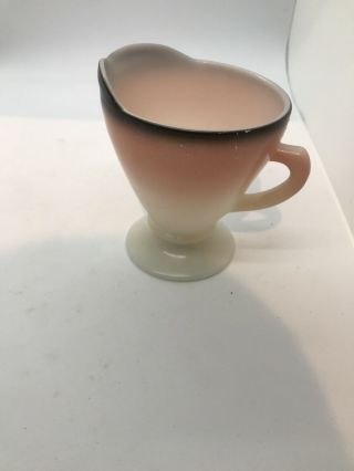 Vintage Hazel Atlas Pink/black/white Creamer Milk Glass