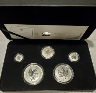 Canada 2004 Privy.  9999 Silver Maple Leaf Fractional Coin Set 5 Coins