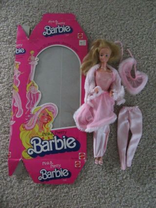 1981 Vintage Pink & Pretty Barbie Doll With Accessories,  Mattel