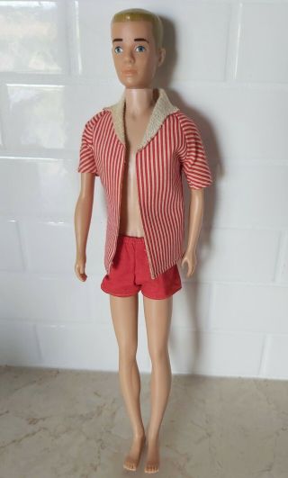 Vintage 1964 Blonde Ken Barbie Doll In Outfit 60 