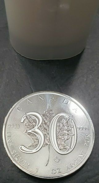 2018 $5 Canada 1 Oz Silver Maple Leaf 30th Anniversary 10 Coin Bu