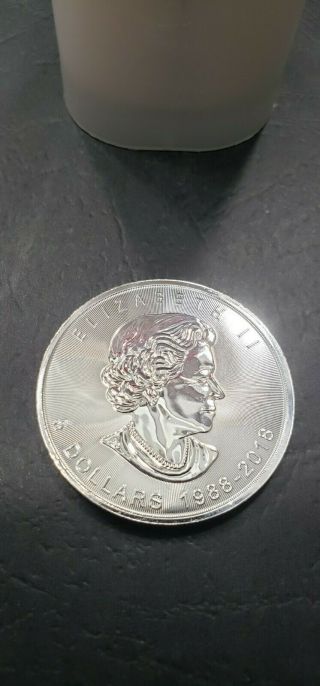 2018 $5 Canada 1 oz Silver Maple Leaf 30th Anniversary 10 Coin BU 2