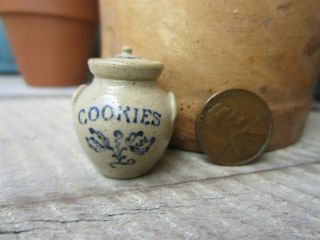 Igma Artisan Jane Graber Dollhouse Miniature Stoneware Crock Cookie Jar 1997
