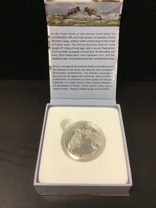 2014 Canada 1 Oz Fine Silver $100 Bighorn Sheep Ram W/ Box/coa
