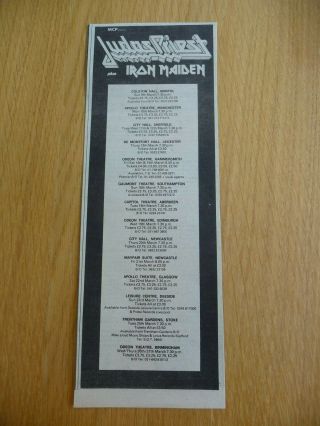 IRON MAIDEN JUDAS PRIEST TOUR 1980 PRESS ADVERT CUTTING 2