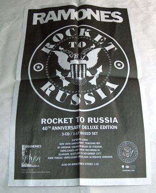 The Ramones 40th Anniversary Rocket To Russia Cd Lp Promo Music Poster 23 " X 14 "