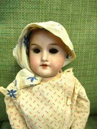 Antique Germany Floradora 17 " Doll Bisque W/joint Leather Body Teeth Clothes