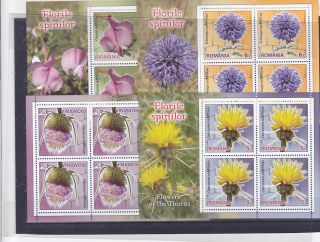2016 Romania Stamps Flowers Nature Mnh Flowers Of The East Sheets Post