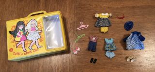 Vintage Tutti Doll Case With Clothes And Accessories