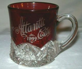 Dandy Ruby Stain Mug Souvenir Atlantic City 1899