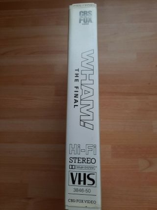 Wham The Final video cassette VHS released in 1986 CBS FOX George Michael 2