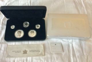 2004 Maple Leaf 5 Coin Privy Mark Set 9999 Silver Reverse Proof W/ Box