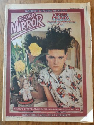 Record Mirror Newspaper February 21st 1981 Gavin Friday Cover