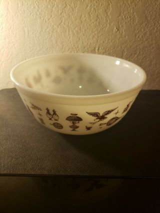 Vintage Pyrex Early American Brown And White Glass 2 1/2 Qt Mixing Bowl 403